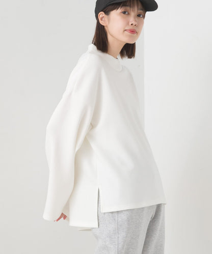 【OMNES】ダンボールニット スタンドカラー長袖プルオーバー【7123-5425】