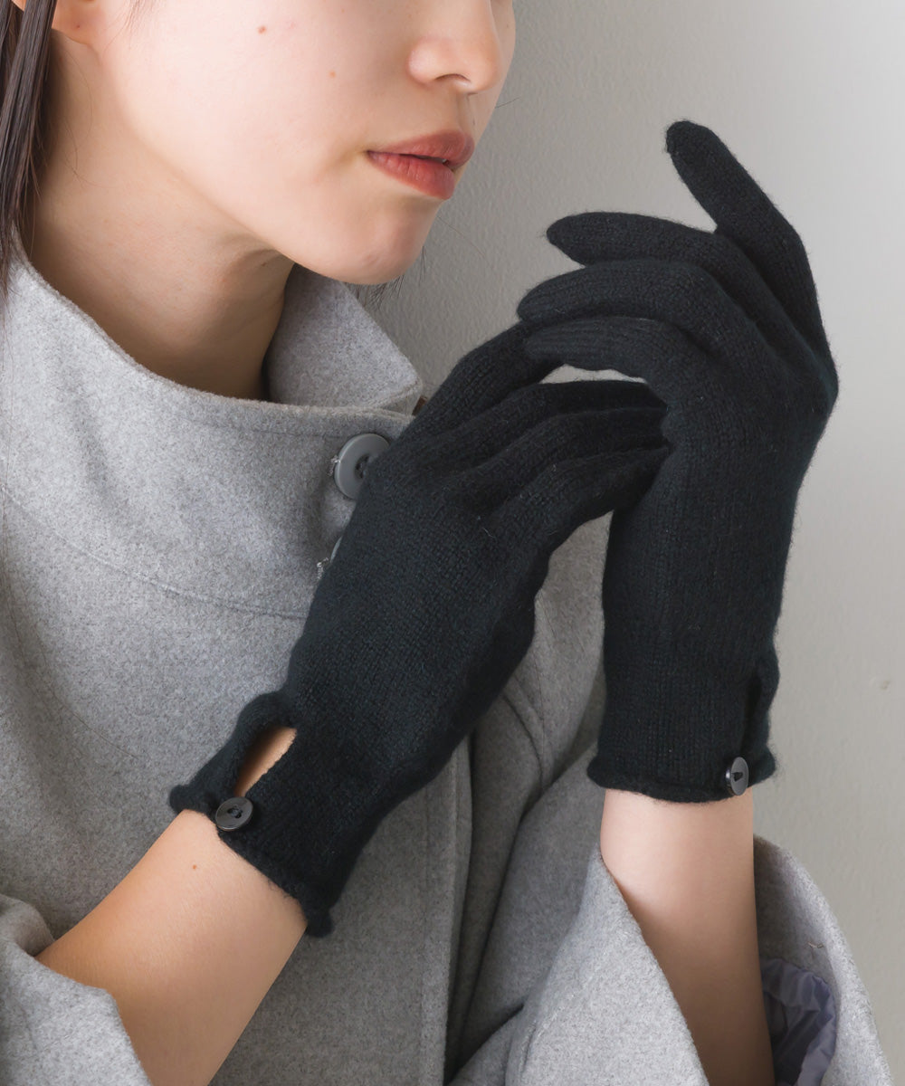【Johnstons】ジョンストンズ カシミヤ ボタン付き ニットグローブ Cashmere Button Loop Gloves【HAY02241】【HAY2241】【並行輸入品】【9902-18005】