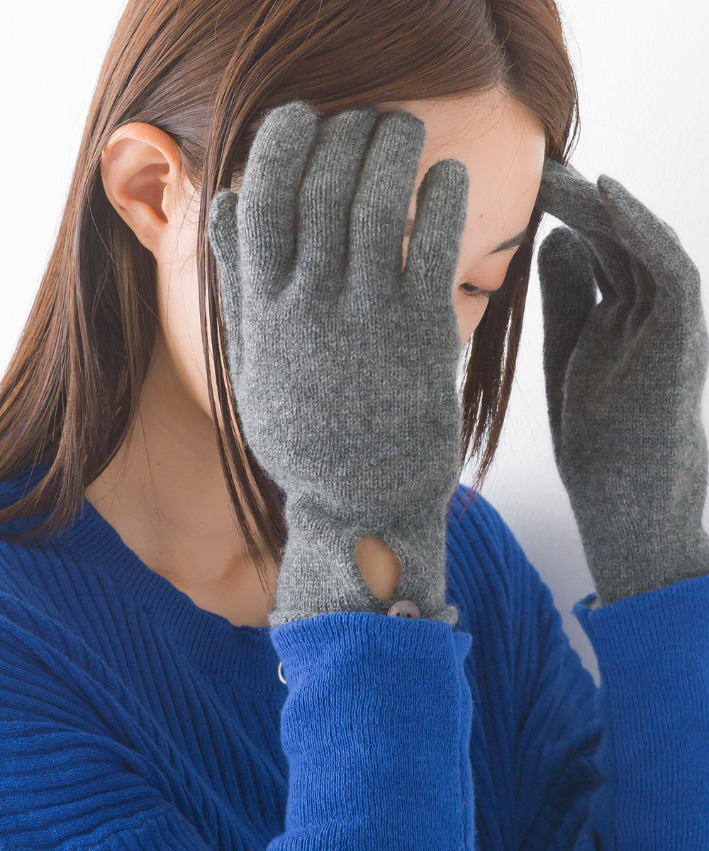 【Johnstons】ジョンストンズ カシミヤ ボタン付き ニットグローブ Cashmere Button Loop Gloves【HAY02241】【HAY2241】【並行輸入品】【9902-18005】