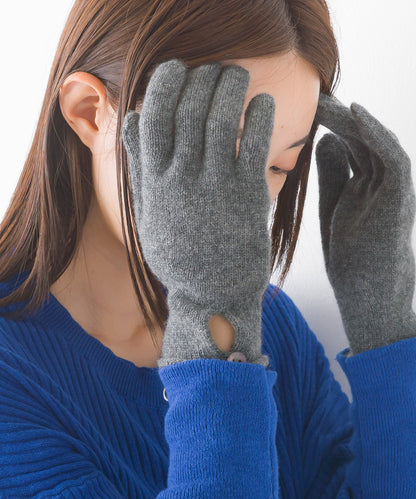 【Johnstons】ジョンストンズ カシミヤ ボタン付き ニットグローブ Cashmere Button Loop Gloves【HAY02241】【HAY2241】【並行輸入品】【9902-18005】