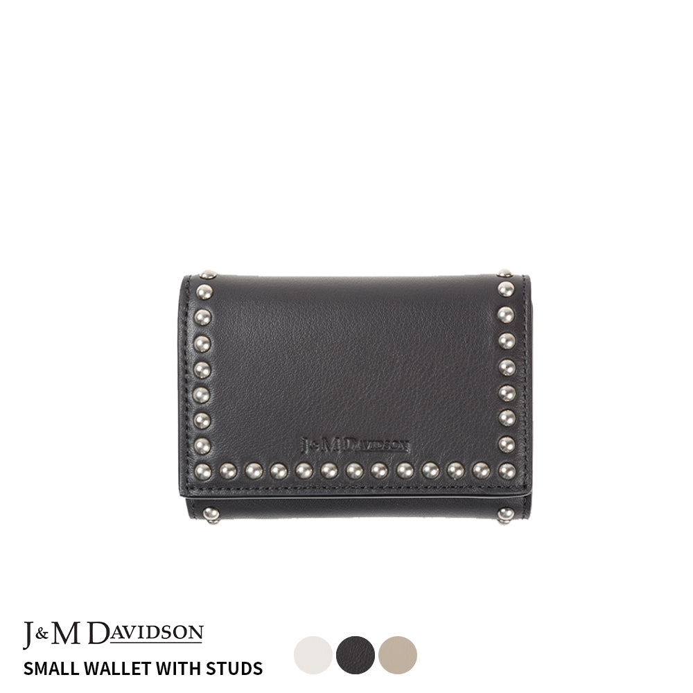 【J&M DAVIDSON】ジェイアンドエム デヴィッドソン SMALL WALLET WITH STUDS スモール ウォレット ウィズ スタッズ SSMW-1XX-SCXX 三つ折り財布 並行輸入品【9902-21001】