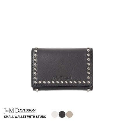 【J&M DAVIDSON】ジェイアンドエム デヴィッドソン SMALL WALLET WITH STUDS スモール ウォレット ウィズ スタッズ SSMW-1XX-SCXX 三つ折り財布 並行輸入品【9902-21001】