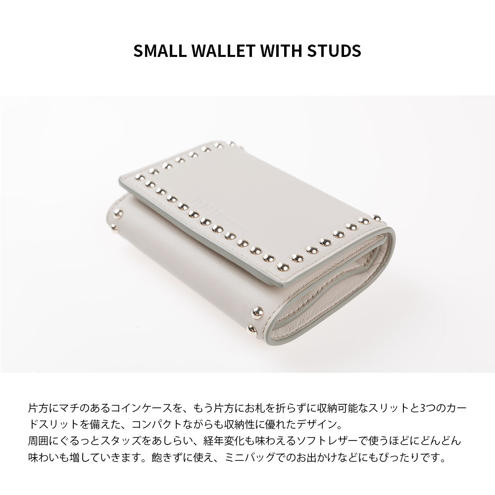 【J&M DAVIDSON】ジェイアンドエム デヴィッドソン SMALL WALLET WITH STUDS スモール ウォレット ウィズ スタッズ SSMW-1XX-SCXX 三つ折り財布 並行輸入品【9902-21001】