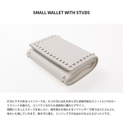 【J&M DAVIDSON】ジェイアンドエム デヴィッドソン SMALL WALLET WITH STUDS スモール ウォレット ウィズ スタッズ SSMW-1XX-SCXX 三つ折り財布 並行輸入品【9902-21001】