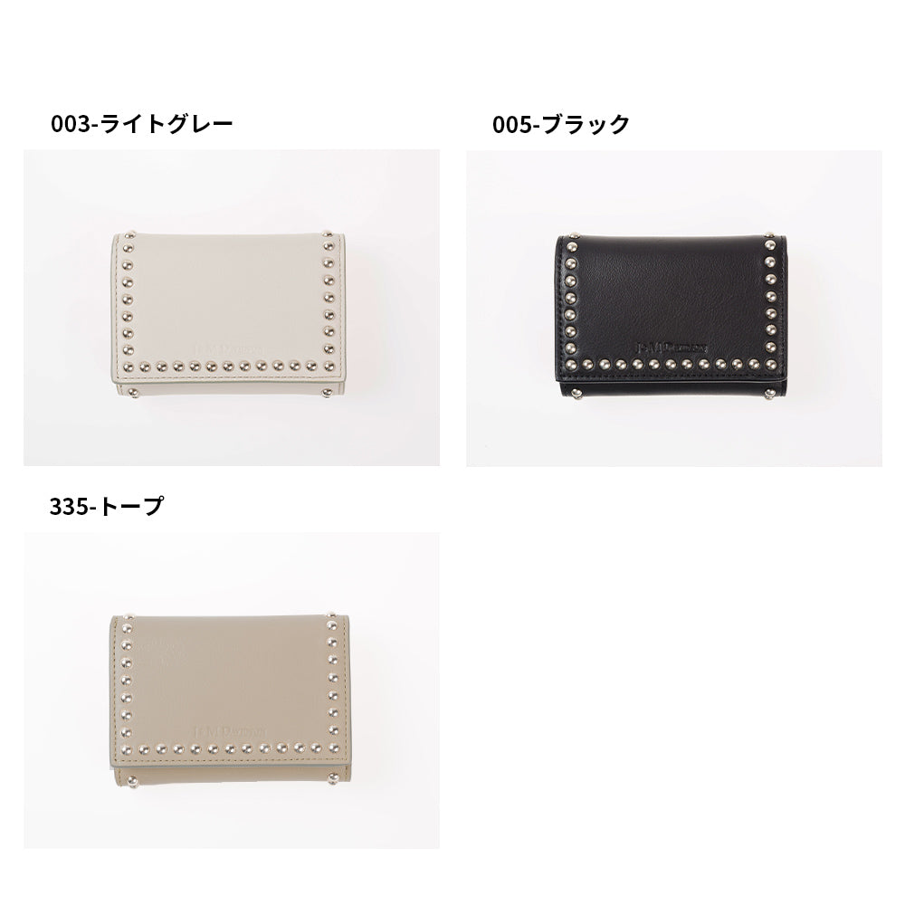 【J&M DAVIDSON】ジェイアンドエム デヴィッドソン SMALL WALLET WITH STUDS スモール ウォレット ウィズ スタッズ SSMW-1XX-SCXX 三つ折り財布 並行輸入品【9902-21001】