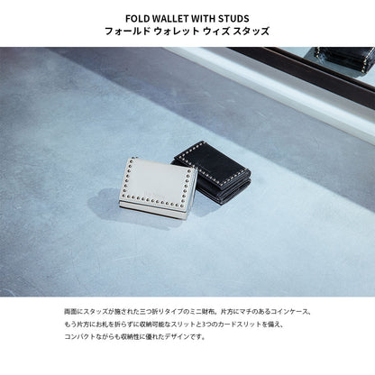 【J&M DAVIDSON】ジェイアンドエム デヴィッドソン FOLD WALLET WITH STUDS フォールド ウォレット ウィズ スタッズ ミニ財布 SFLW-1XX-SCXX 三つ折り ミニウォレット 並行輸入品【9902-22009】