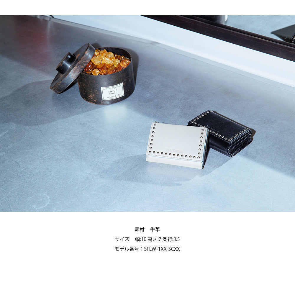 【J&M DAVIDSON】ジェイアンドエム デヴィッドソン FOLD WALLET WITH STUDS フォールド ウォレット ウィズ スタッズ ミニ財布 SFLW-1XX-SCXX 三つ折り ミニウォレット 並行輸入品【9902-22009】