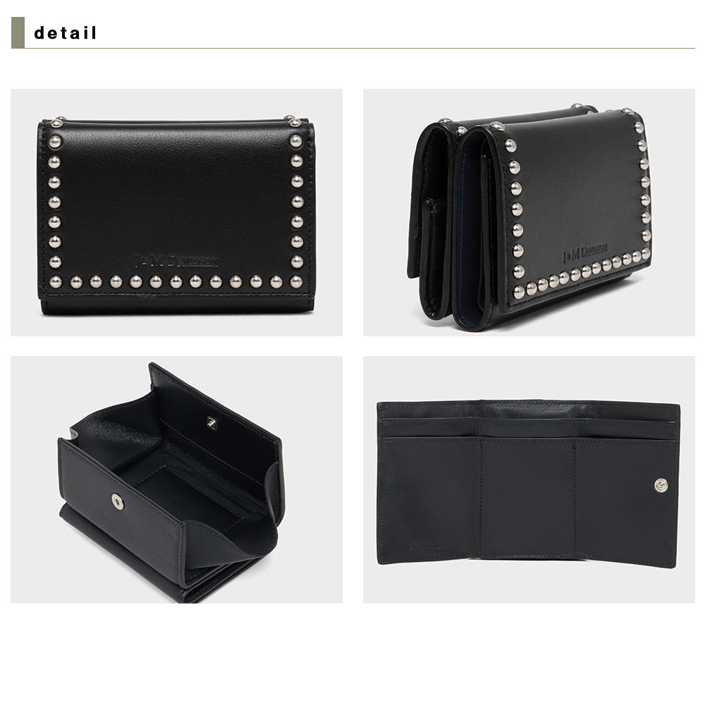 【J&M DAVIDSON】ジェイアンドエム デヴィッドソン FOLD WALLET WITH STUDS フォールド ウォレット ウィズ スタッズ ミニ財布 SFLW-1XX-SCXX 三つ折り ミニウォレット 並行輸入品【9902-22009】