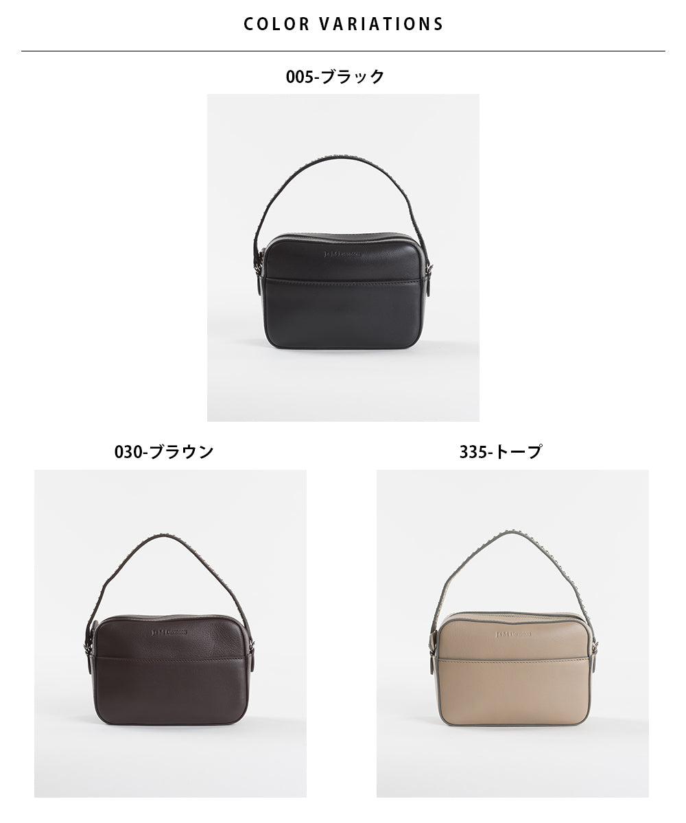 【J&M DAVIDSON】ジェイアンドエム デヴィッドソン TOP HANDLE PEBBLE MINI トップ ハンドル ぺブル ミニ スタッズ 横型ポシェット ショルダーバッグ ハンドバッグ SFLW-1XX-SCXX SLLF-0XX-SCXX 並行輸入品【9902-22018】