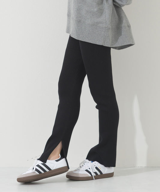 【OMNES】横編みリブレギンスパンツ【A420024OMN】