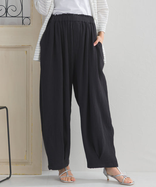 【OMNES】ダブルガーゼ イージーコクーンパンツ【A420028OMN】