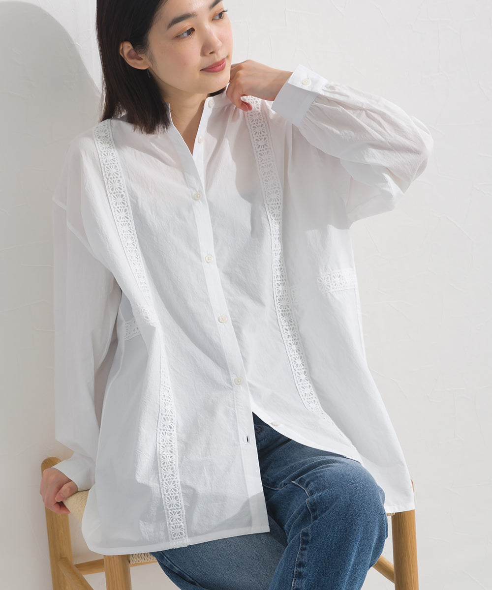 【OMNES】コットンレース長袖シャツ【A440066OMN】