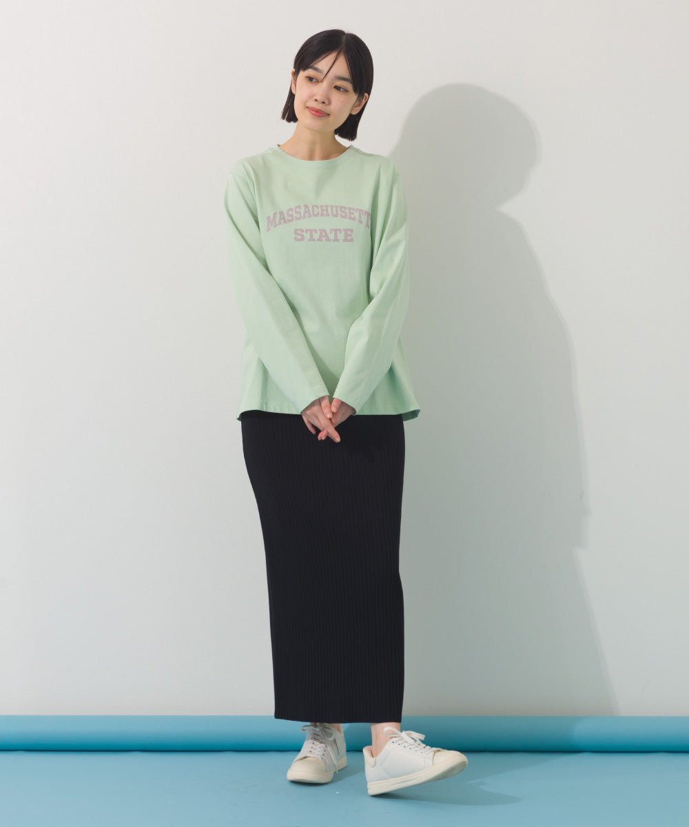 【OMNES】ロゴプリント長袖Tシャツ Massachusetts【A450005OMN】