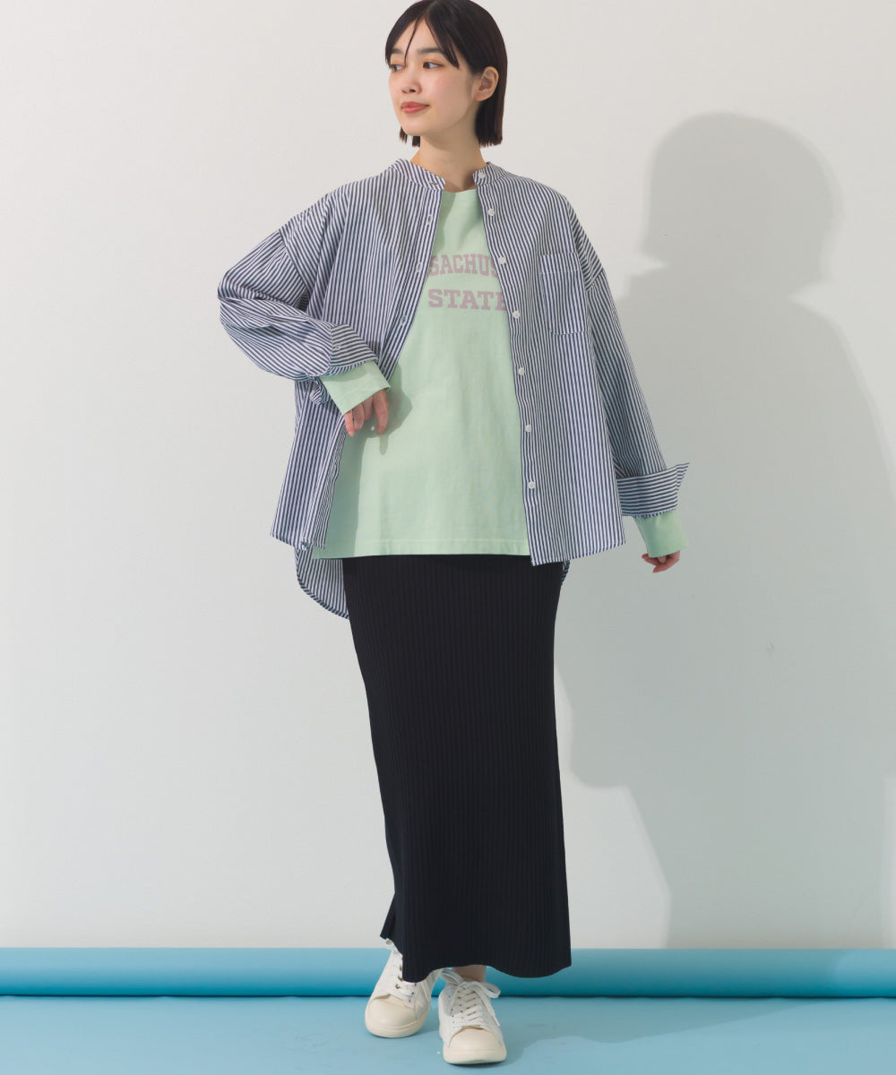 【OMNES】ロゴプリント長袖Tシャツ Massachusetts【A450005OMN】
