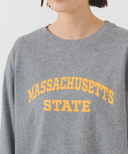 【OMNES】ロゴプリント長袖Tシャツ Massachusetts【A450005OMN】