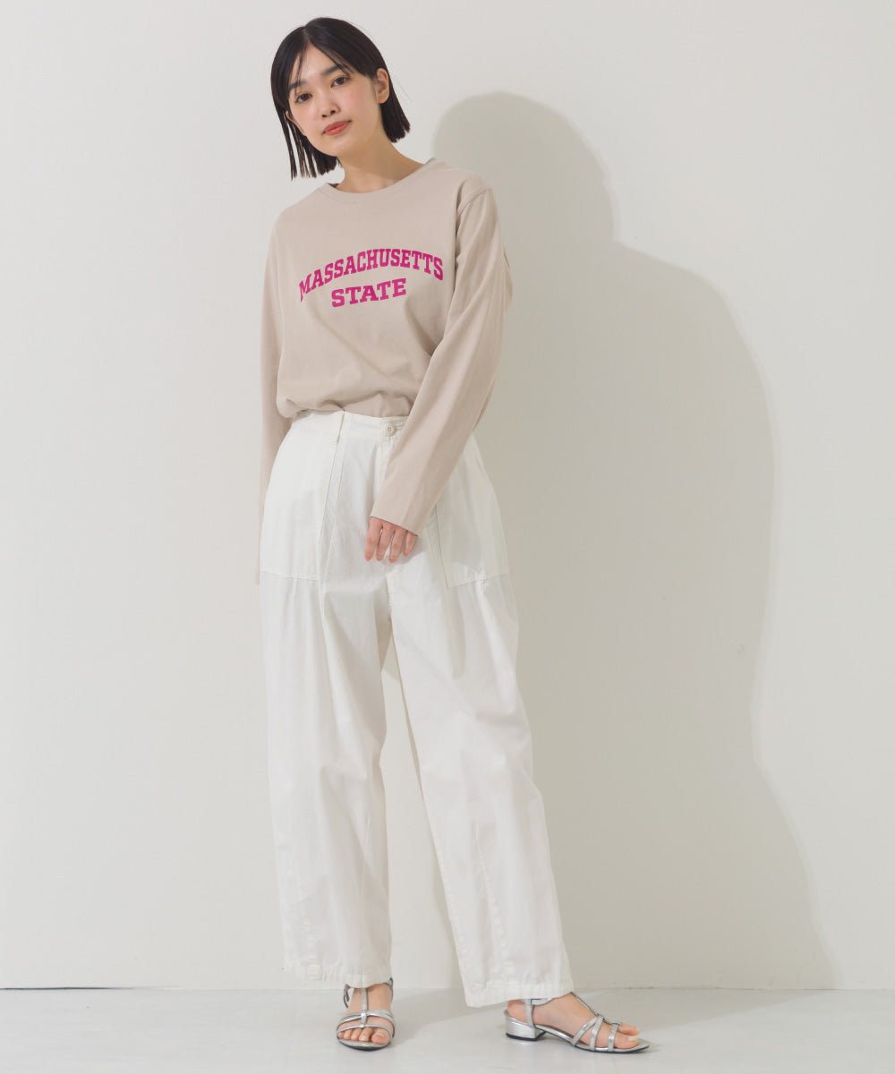 【OMNES】ロゴプリント長袖Tシャツ Massachusetts【A450005OMN】