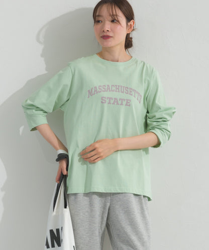 【OMNES】ロゴプリント長袖Tシャツ Massachusetts【A450005OMN】