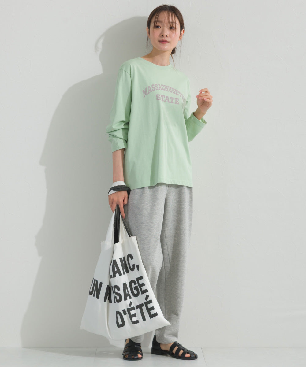 【OMNES】ロゴプリント長袖Tシャツ Massachusetts【A450005OMN】