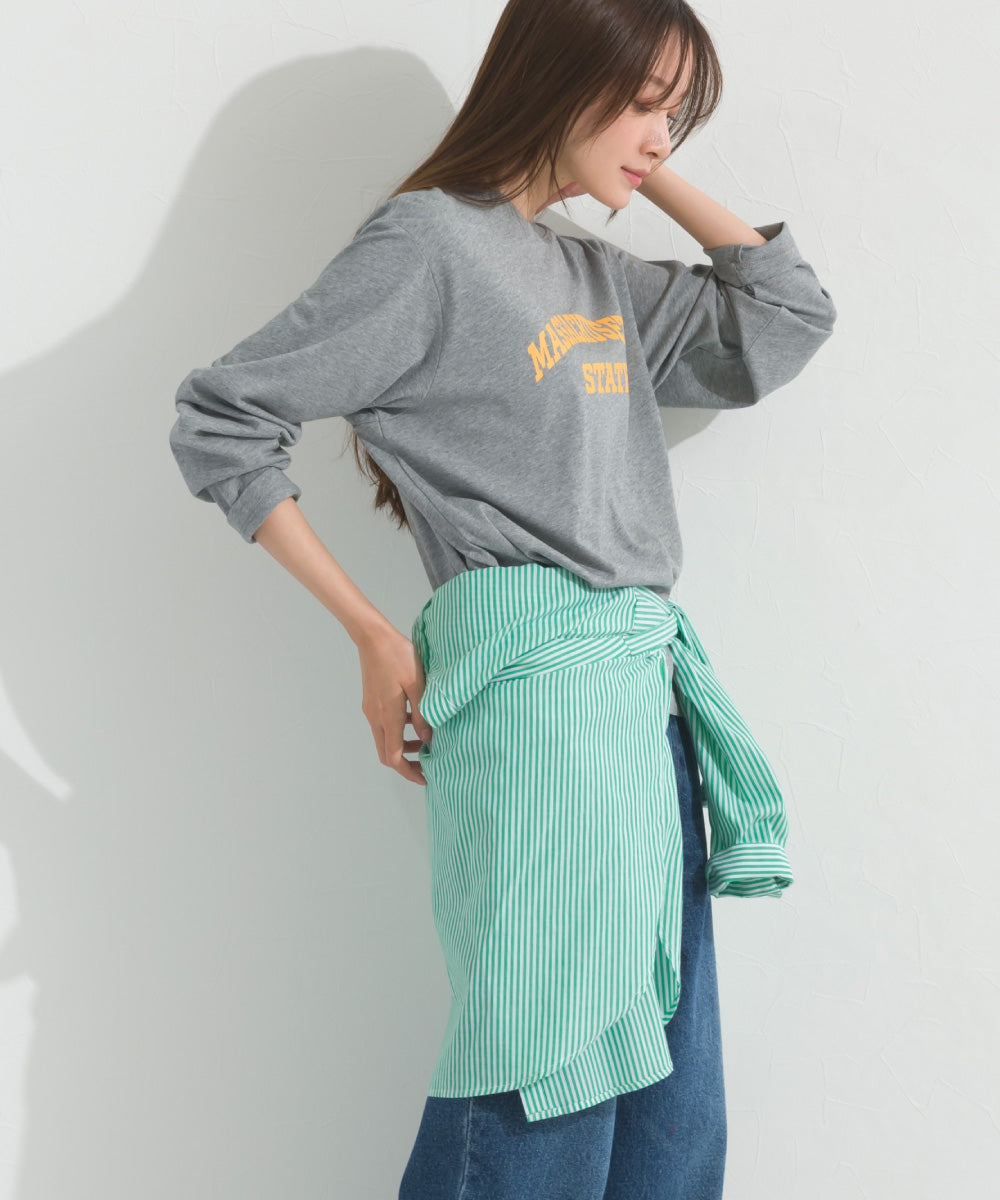 【OMNES】ロゴプリント長袖Tシャツ Massachusetts【A450005OMN】