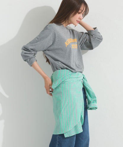 【OMNES】ロゴプリント長袖Tシャツ Massachusetts【A450005OMN】