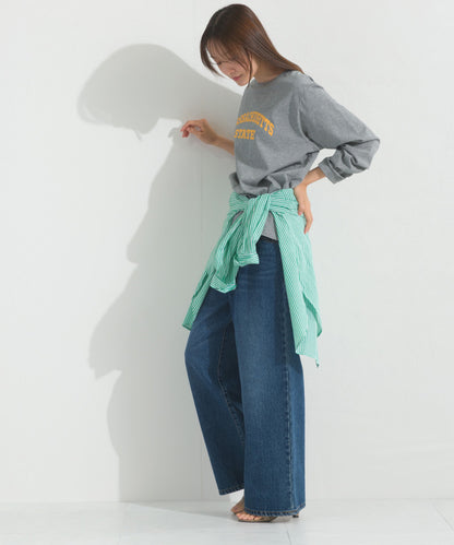 【OMNES】ロゴプリント長袖Tシャツ Massachusetts【A450005OMN】