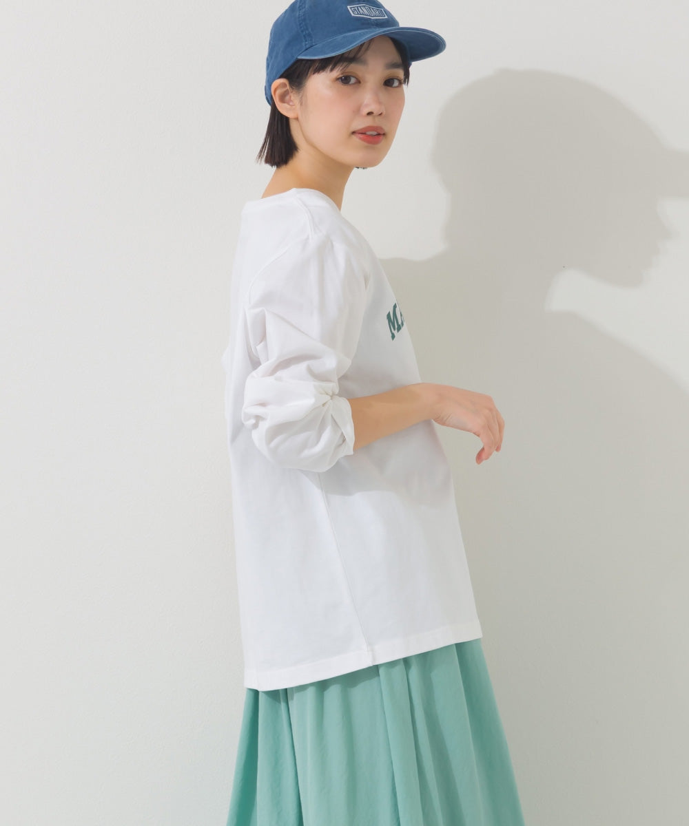 【OMNES】ロゴプリント長袖Tシャツ Massachusetts【A450005OMN】