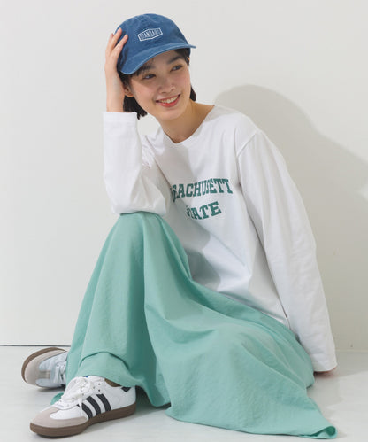 【OMNES】ロゴプリント長袖Tシャツ Massachusetts【A450005OMN】