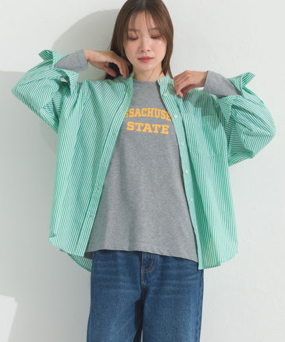 【OMNES】ロゴプリント長袖Tシャツ Massachusetts【A450005OMN】