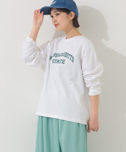 【OMNES】ロゴプリント長袖Tシャツ Massachusetts【A450005OMN】