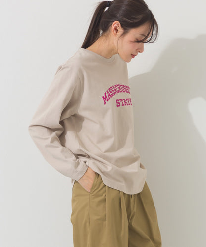 【OMNES】ロゴプリント長袖Tシャツ Massachusetts【A450005OMN】