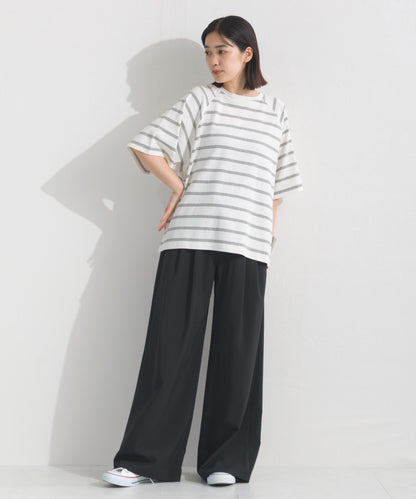 【OMNES】ボーダー半袖ドルマンTシャツ【A450006OMN】