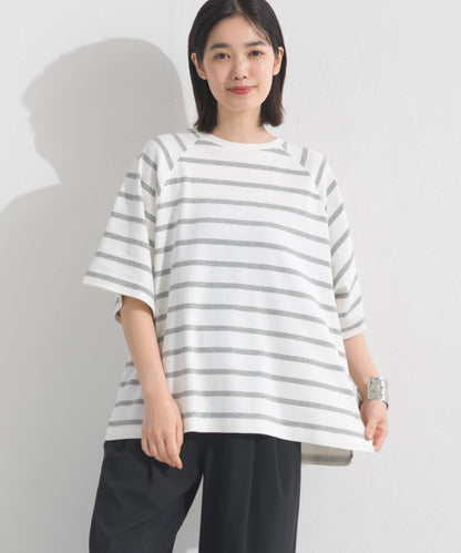 【OMNES】ボーダー半袖ドルマンTシャツ【A450006OMN】