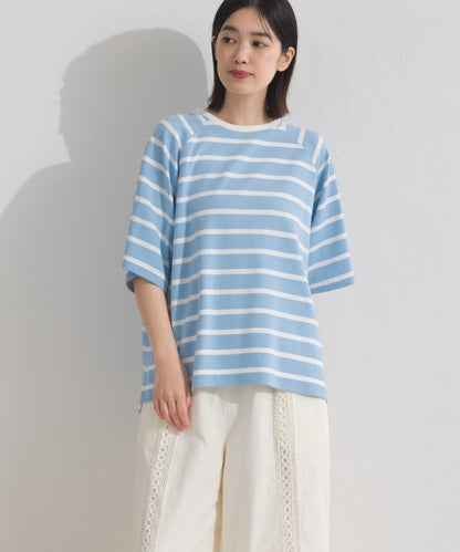 【OMNES】ボーダー半袖ドルマンTシャツ【A450006OMN】