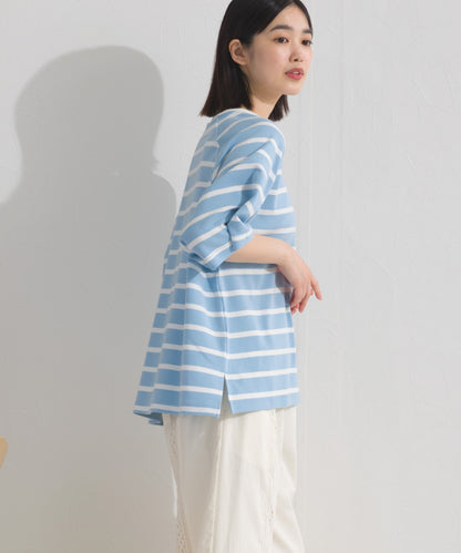 【OMNES】ボーダー半袖ドルマンTシャツ【A450006OMN】
