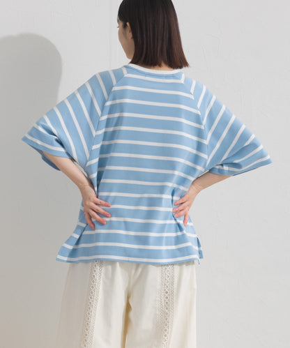 【OMNES】ボーダー半袖ドルマンTシャツ【A450006OMN】
