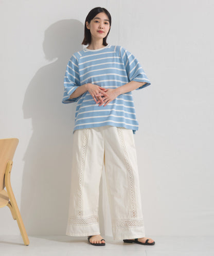 【OMNES】ボーダー半袖ドルマンTシャツ【A450006OMN】