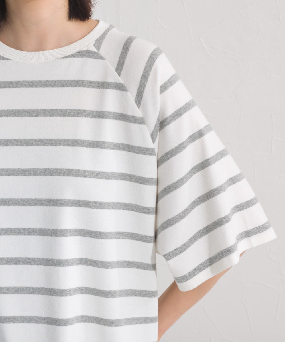 【OMNES】ボーダー半袖ドルマンTシャツ【A450006OMN】