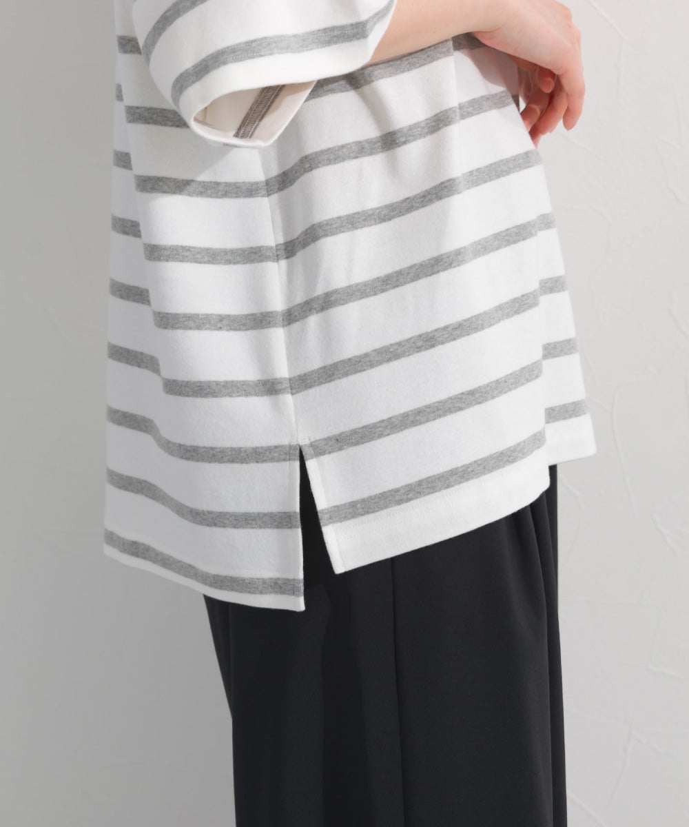 【OMNES】ボーダー半袖ドルマンTシャツ【A450006OMN】