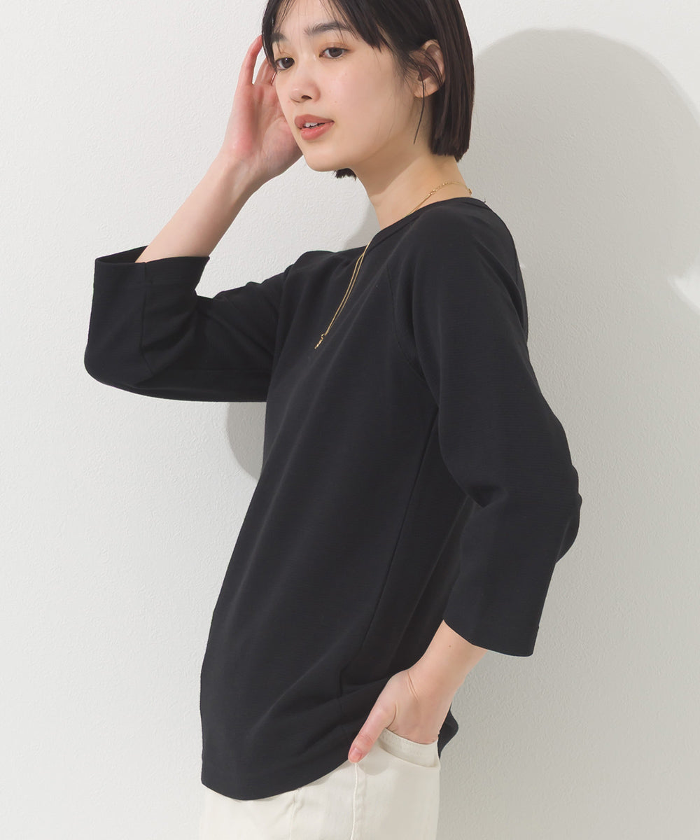 【OMNES】ジャガードラグラン7分袖Tシャツ【A450010OMN】