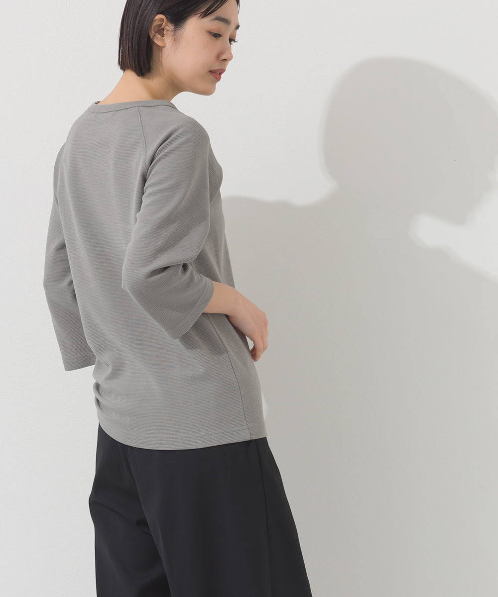 【OMNES】ジャガードラグラン7分袖Tシャツ【A450010OMN】