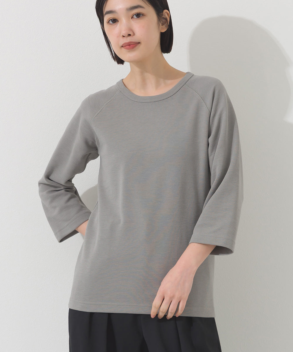【OMNES】ジャガードラグラン7分袖Tシャツ【A450010OMN】
