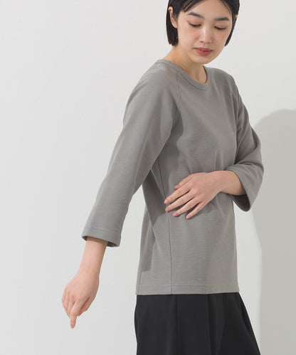 【OMNES】ジャガードラグラン7分袖Tシャツ【A450010OMN】