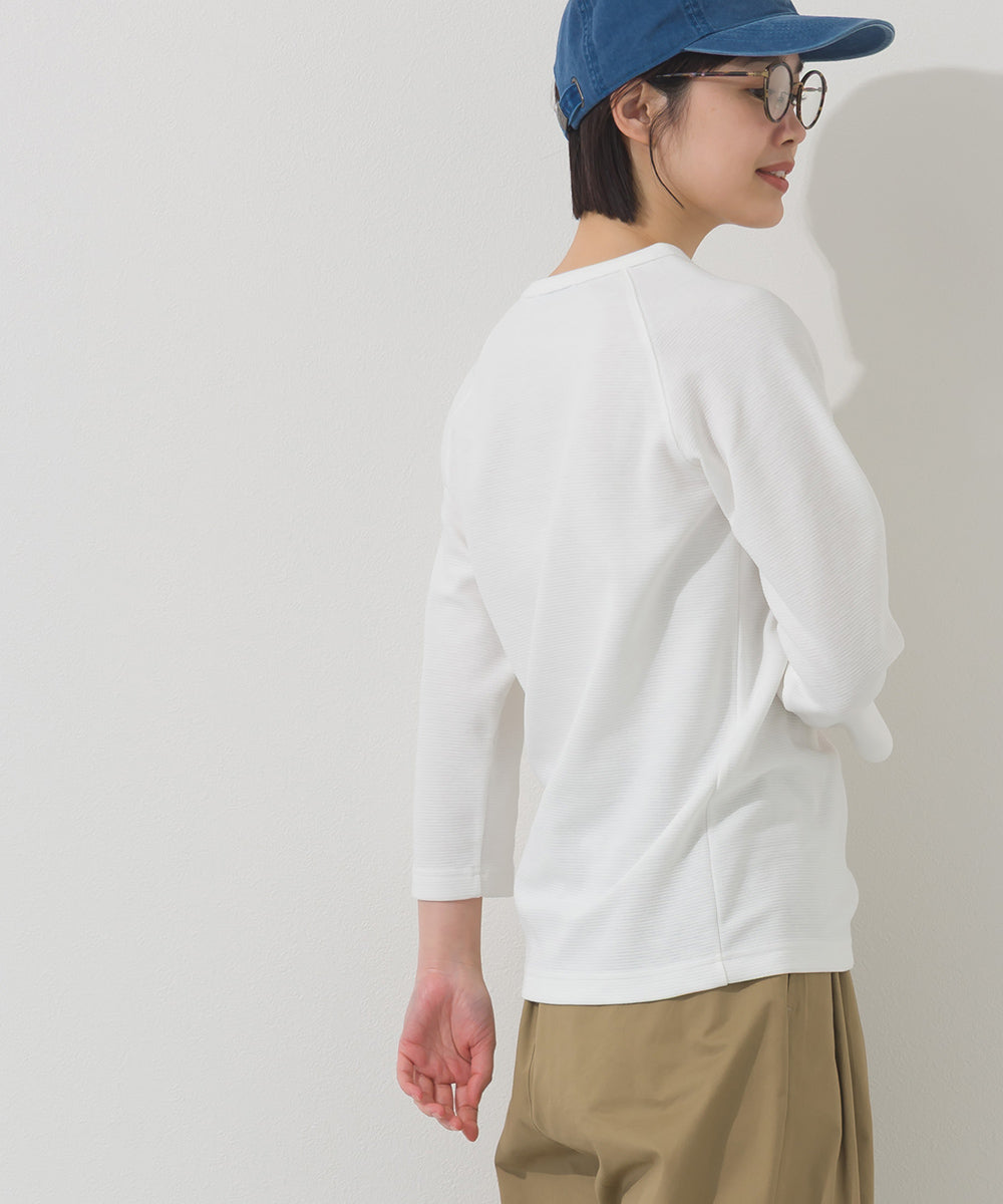 【OMNES】ジャガードラグラン7分袖Tシャツ【A450010OMN】