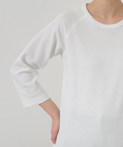 【OMNES】ジャガードラグラン7分袖Tシャツ【A450010OMN】