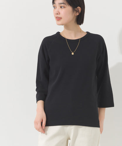 【OMNES】ジャガードラグラン7分袖Tシャツ【A450010OMN】