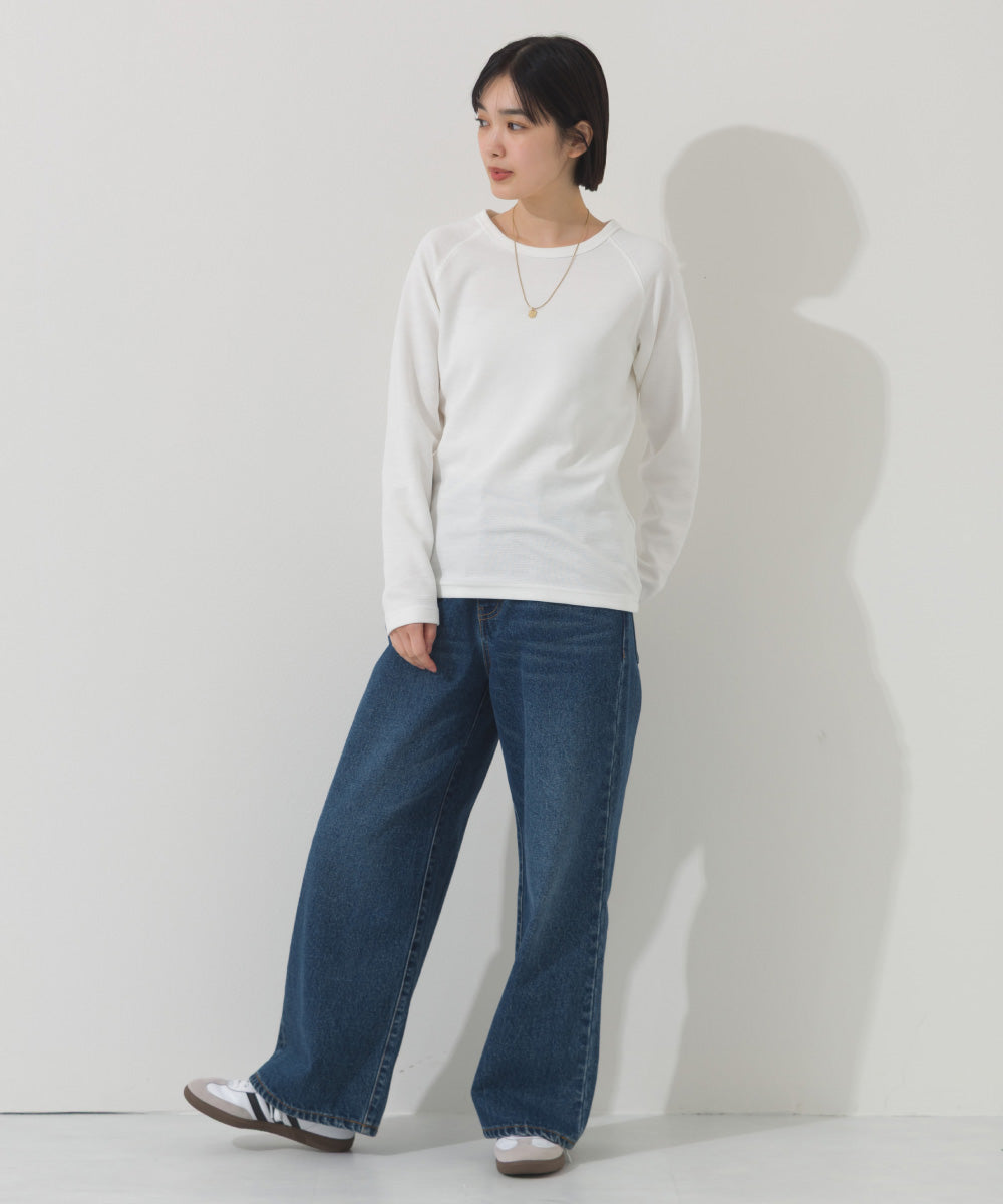 【OMNES】ジャガードラグラン長袖Tシャツ【A450011OMN】