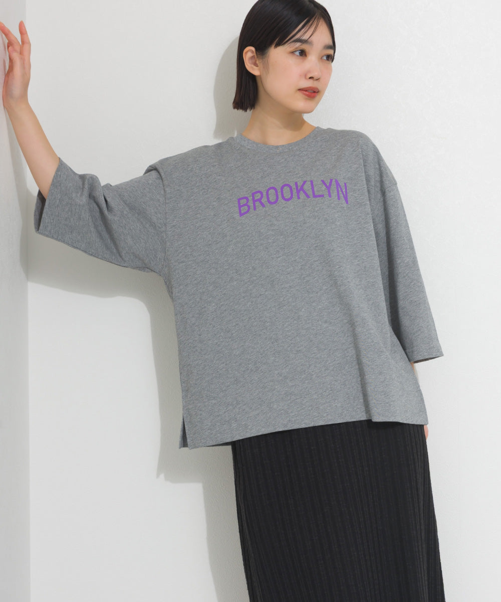 【OMNES】プリントロゴ七分袖Tシャツ BROOKLYN【A450015OMN】