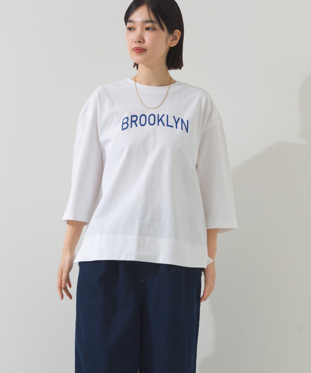 【OMNES】プリントロゴ七分袖Tシャツ BROOKLYN【A450015OMN】