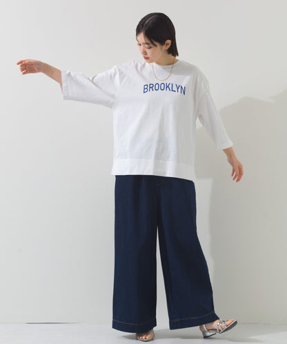 【OMNES】プリントロゴ七分袖Tシャツ BROOKLYN【A450015OMN】