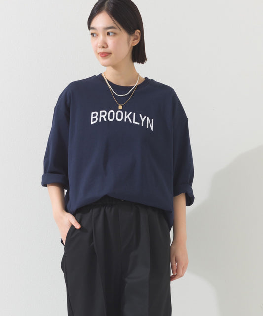 【OMNES】プリントロゴ七分袖Tシャツ BROOKLYN【A450015OMN】